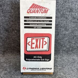 New Lithonia QM S W 3 R/G 120 Exit Light Quick-Mount AC Only Polycarbonate